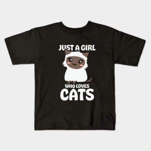 Just A Girl Who Loves Cats Kids T-Shirt